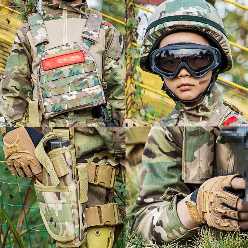 Kids Outdoor Jumpsuit - Children Tactical Camouflage Suit Special Forces