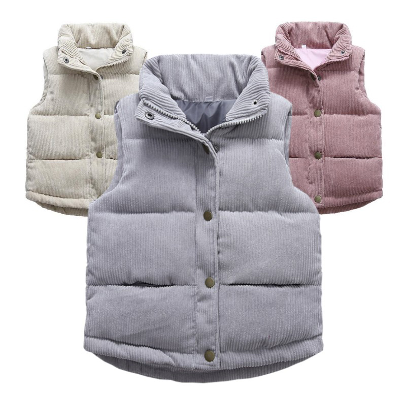 Kids Outdoor Clothing - Kids Boys Girls Corduroy Vests Thicken