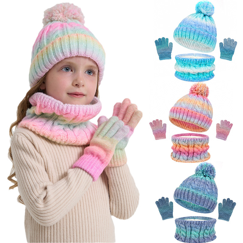 Kids Outdoor Gloves - Winter Kids Hats Gloves Scarf Set