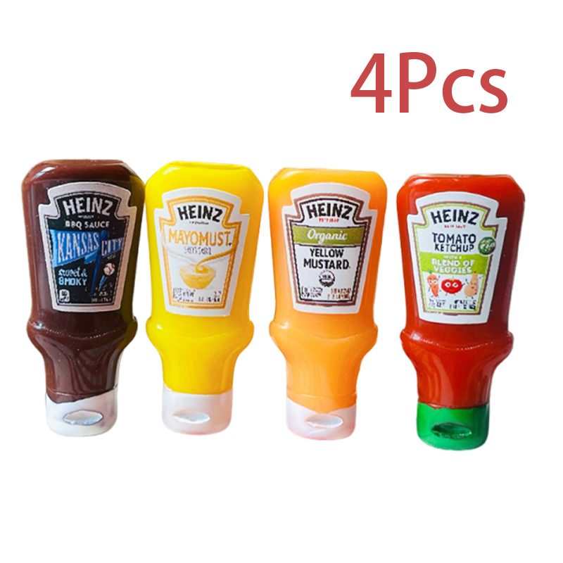 Kids Outdoor Kitchen Set - 4Pcs Dollhouse Miniature Strawberry Sauce Jam