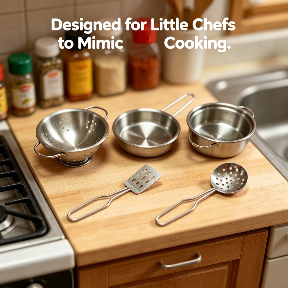 5Pcs Kids Stainless Steel Cook - Kids Outdoor Kitchen Set recension och pris