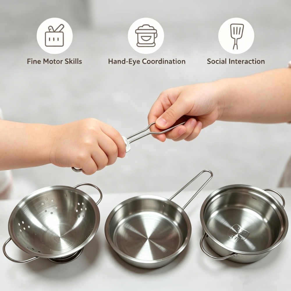5Pcs Kids Stainless Steel Cook - Kids Outdoor Kitchen Set recension och pris