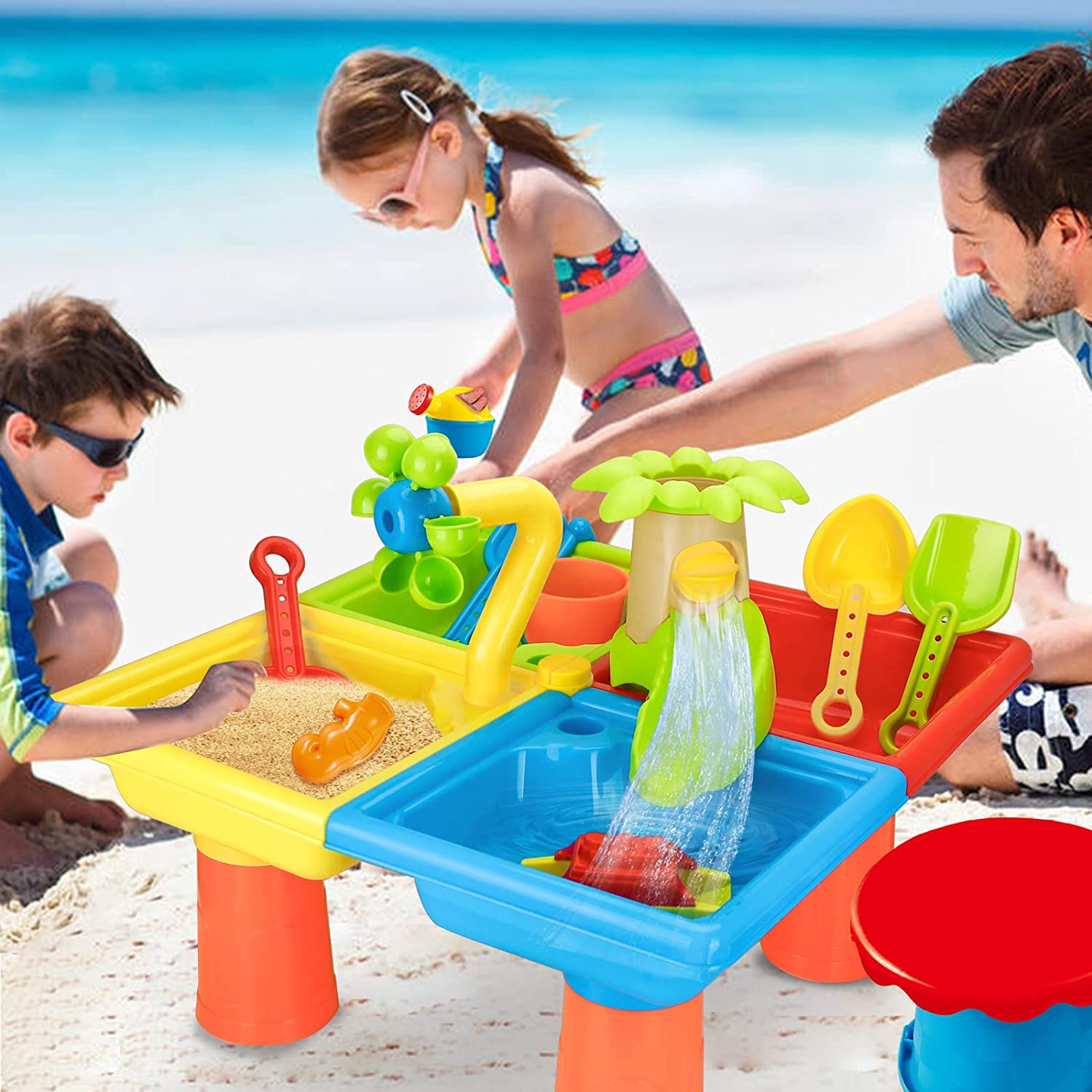 Beach Table Sand Play Toys Chi - Kids Outdoor Water Play recension och pris