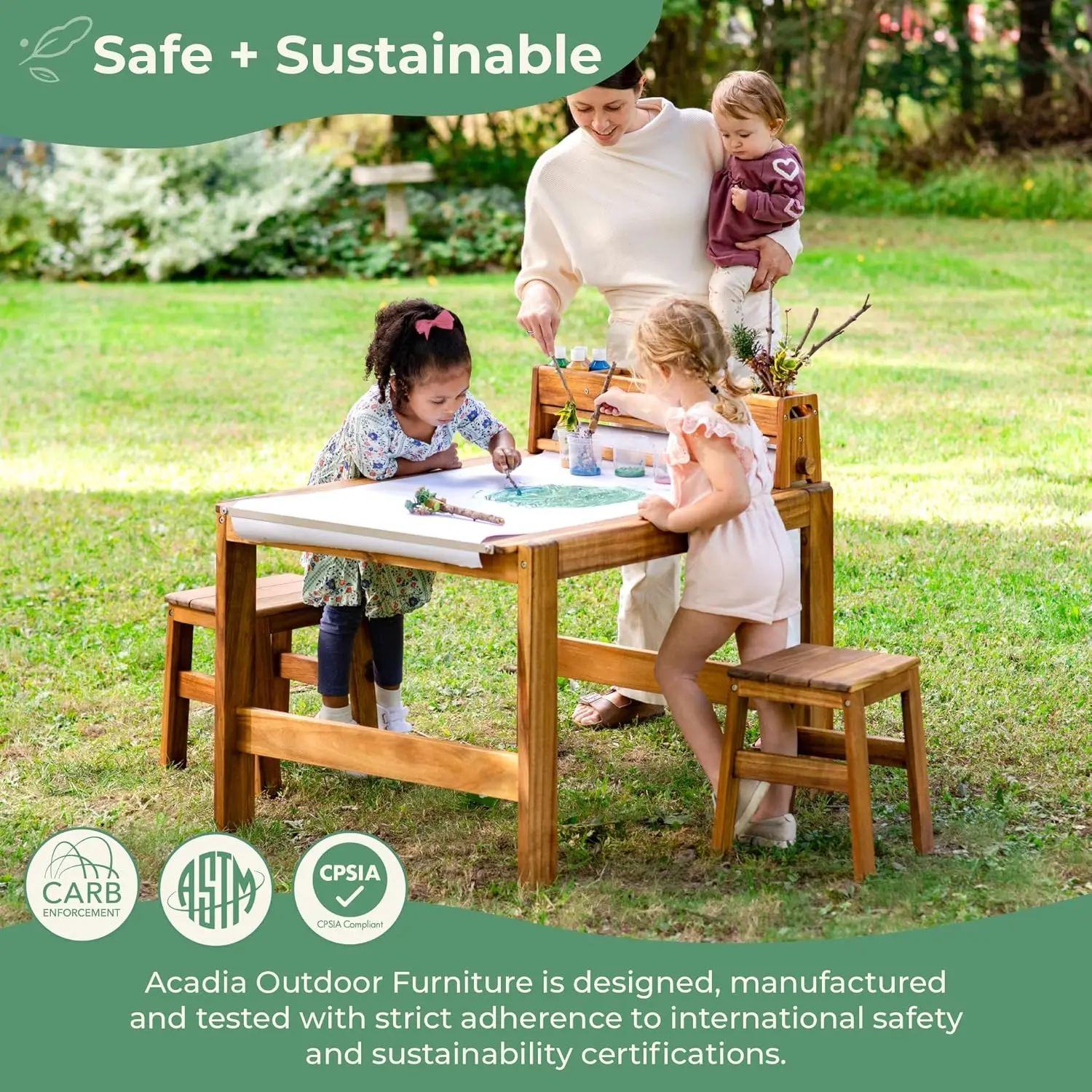Acadia Outdoor Art Table and S - Kids Outdoor Table And Chairs recension och pris