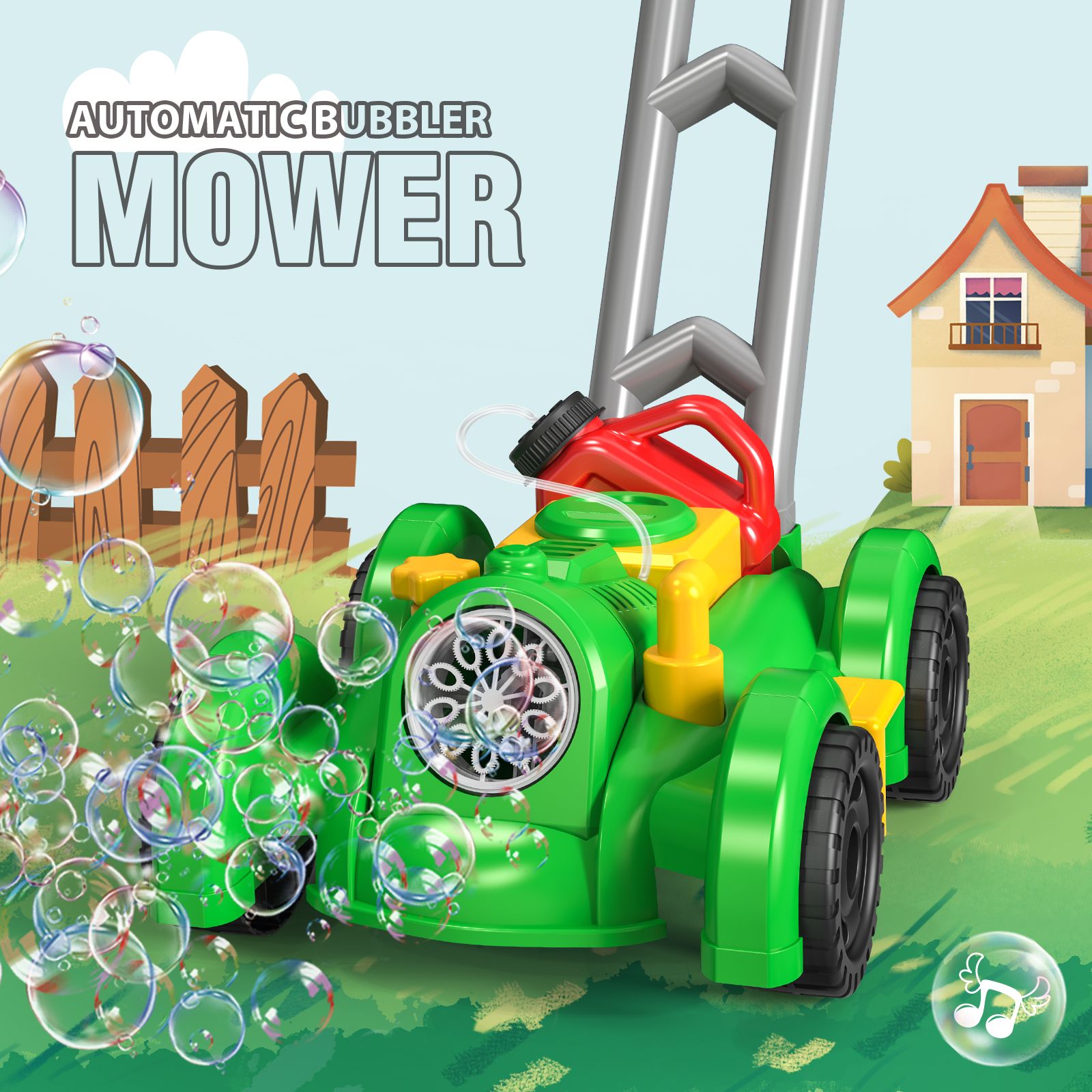 Trolley Bubble Machine Gun Car - Kids Outdoor Lawn Mower recension och pris