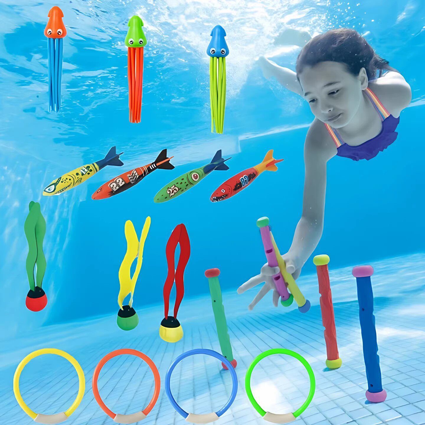 Plastic Pool Dive Toy Set for  - Kids Outdoor Activity Centre recension och pris