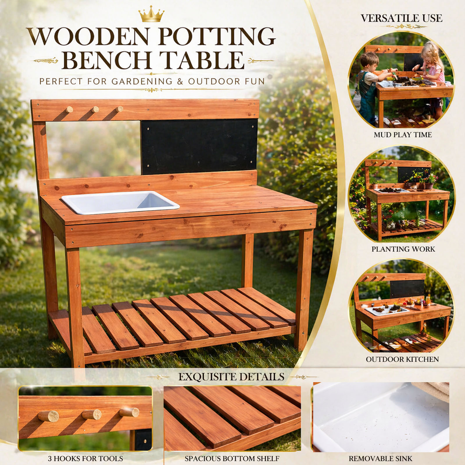 Wooden Potting Benches For Chi - Kids Outdoor Education recension och pris
