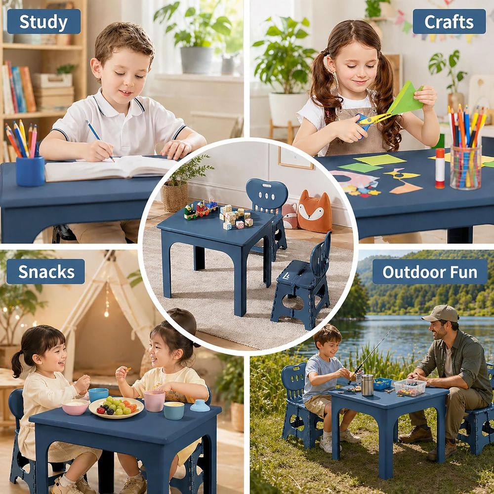 oldable Table and Chair Set, H - Kids Outdoor Table And Chairs recension och pris