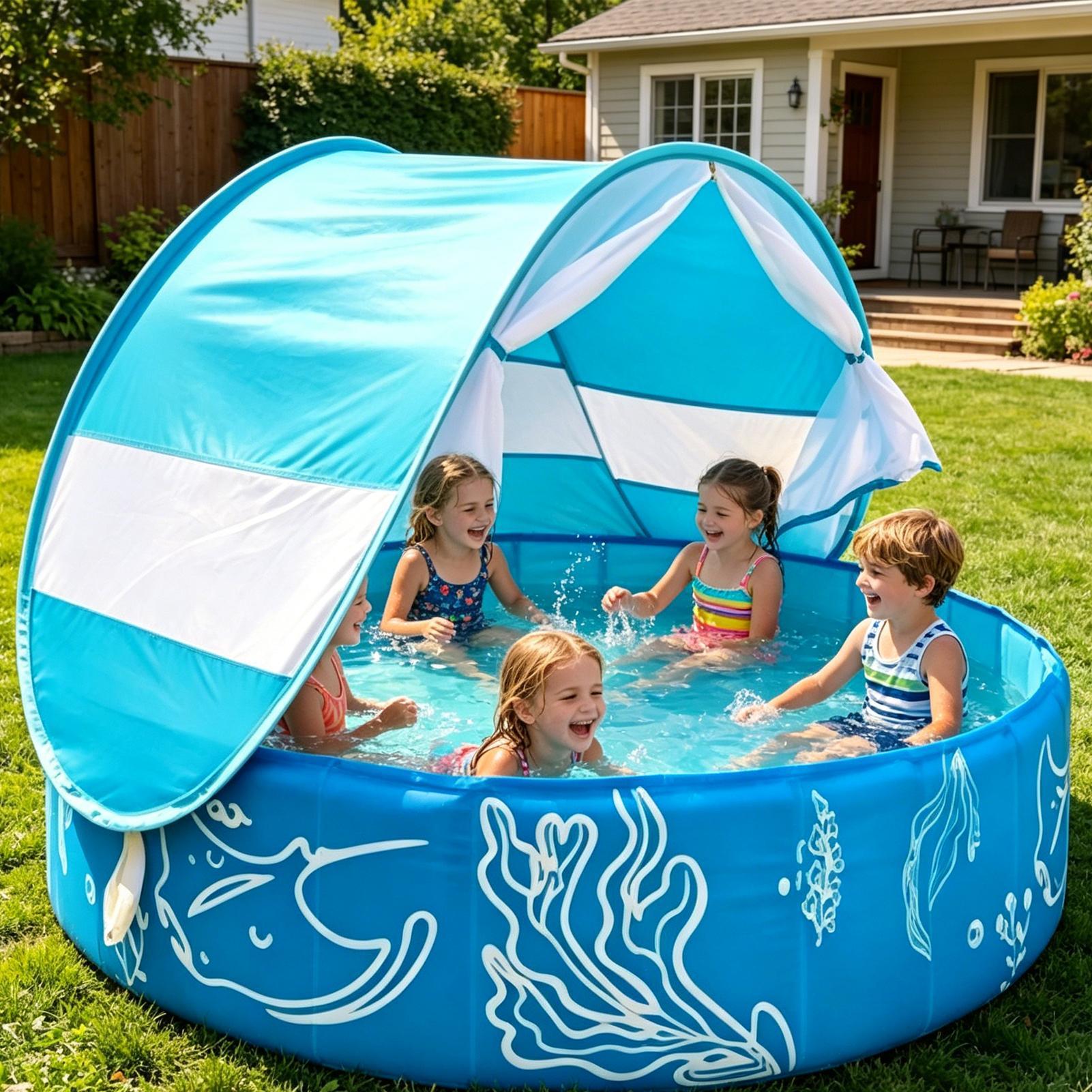 Kiddie Pool with Canopy 120x30 - Kids Outdoor Activity Centre recension och pris