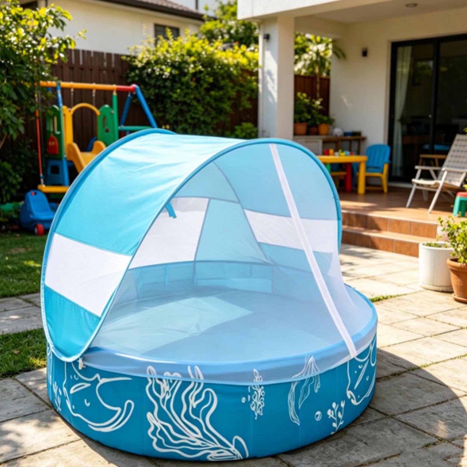 Kiddie Pool with Canopy 120x30 - Kids Outdoor Activity Centre recension och pris