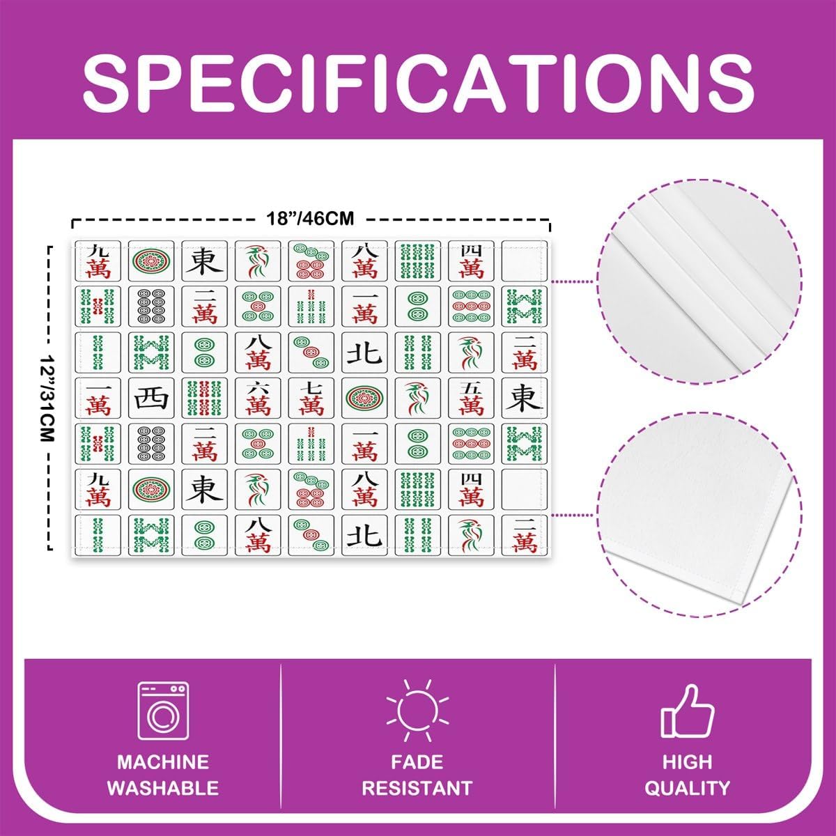Chinese Game Placemats Set of  - Kids Outdoor Dining Set recension och pris