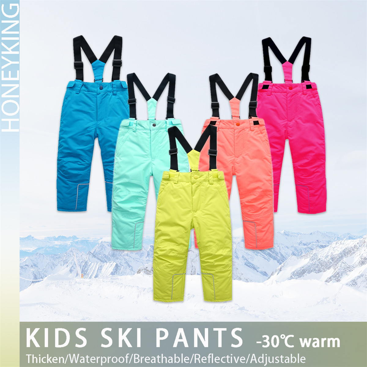 HONEYKING Kids Ski Pants Winte - Kids Outdoor Jumpsuit recension och pris