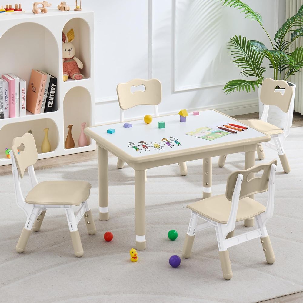 Kids Table and 4 Chairs Set, H - Kids Outdoor Table And Chairs recension och pris